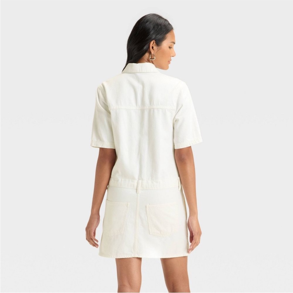 Universal Thread Women's Short Sleeve Drop Waist Drawstring Mini Dress Sz S NWT - Picture 2 of 7